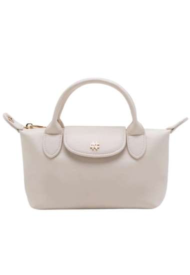 Poppy Mini Vegan Leather Tote Bag - Eggshell White