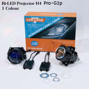 Biled headlight 3 inch 1 warna biled projector 3 inch 1 warna h4 led lens-harga sepasang