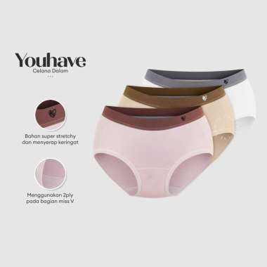 YouHave ( You’ve ) 3PCS Celana Dalam CD Wanita Women Woman Celana Dalam Katun Panty Wanita CD Wanita