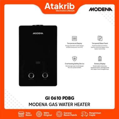 MODENA GAS WATER HEATER GI 0610 PDBG Kapasitas 6 Liter
