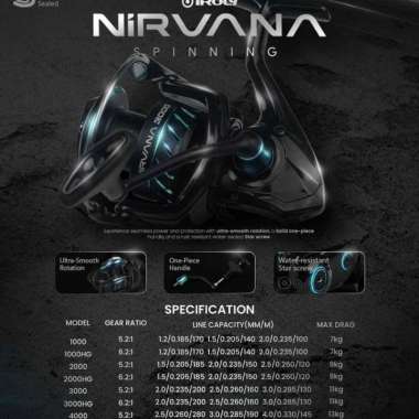 REEL SPINNING IROLY NIRVANA POWER HANDLE 3000 HG