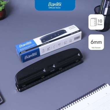 Bantex Pembolong Kertas 4 Lubang / Punch / Perforator Muat 10 Lembar # BD6444 ( PCS )