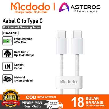 MCDODO Kabel Data Charger Samsung PD Type C Fast Charging 60w Max CA-5690