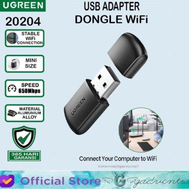 UGREEN 20204 Adapter USB Penerima WiFi Receiver Wireless PC Komputer UG 20204