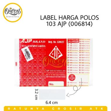 5 PAK KECIL LABEL HARGA POLOS AJP / STICKER LABEL 103