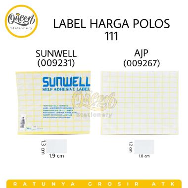 5 PAK KECIL LABEL HARGA POLOS AJP / STICKER LABEL 111
