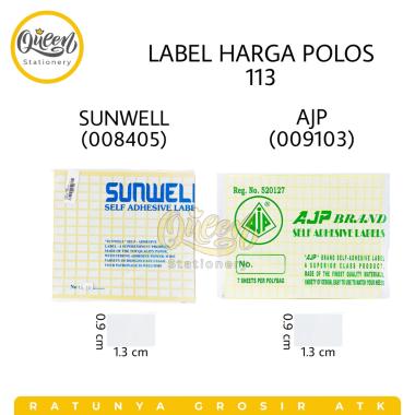5 PAK KECIL LABEL HARGA POLOS AJP / STICKER LABEL 113