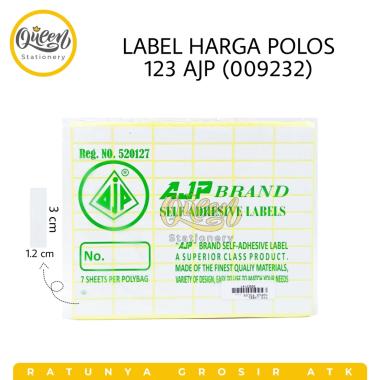 5 PAK KECIL LABEL HARGA POLOS AJP / STICKER LABEL 123