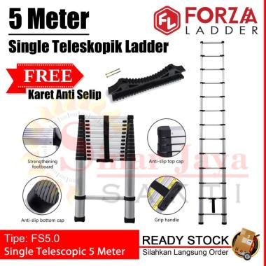 Tangga Lipat Teleskopik 5 Meter Forza Alumunium Telescopic Ladders 5 M