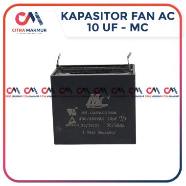 Kapasitor Fan AC 10 uf Kaki 2 Capasitor mikro Kipas angin Dinamo Blower Outdoor Mesin kotak MC Pompa