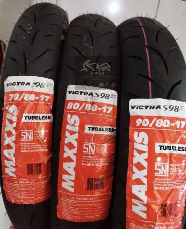 BAN LUAR TUBELESS MAXXIS VICTRA S98 RING 17 UKURAN 60 70 80 90 110 120 130 140 130/70-17