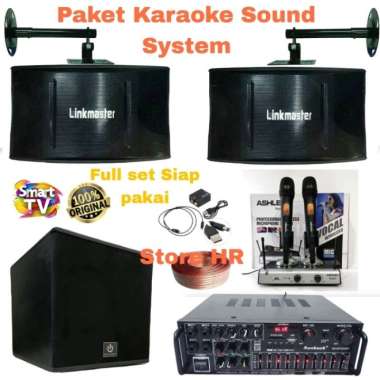 paket karaoke komplit speaker 10 inch subwofer 12 inch aktif termurah Multicolor