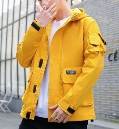 Jaket Pria Semi Parka Pocket Waterproof original Sensor Kuning XL