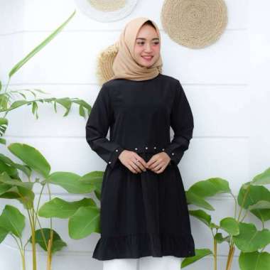 Vlowre Tunic ladyfameshope . baju muslimah wanita black
