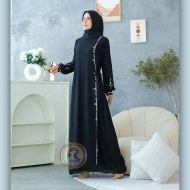 Raisma Gamis Putih Tulang Mewah Dan Elegan Model Verslah Kombinasi Bordir cantik Busana Lebaran Hita