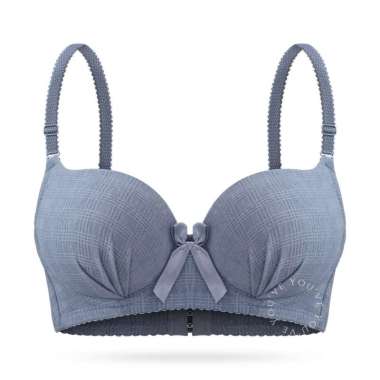 You’ve ( YouHave ) BH Bra Wanita Busa Tebal Push Up Pita Cup AB Bh Motif Kotak Kait 3 Kawat Tali Bis