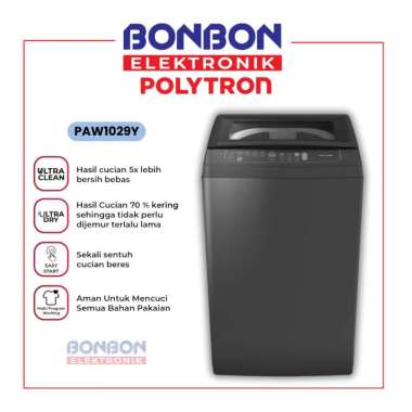 POLYTRON Mesin Cuci 1 Tabung 10 KG PAW 1029Y / Top Loading PAW1029Y