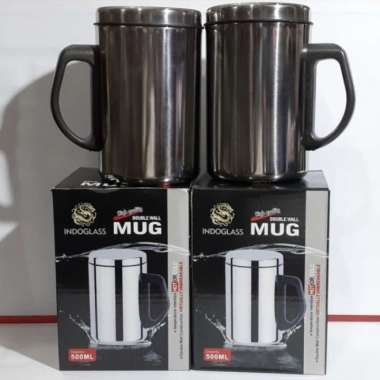 Thermo mug mug panas dingin mug kulit tebal cangkir stenlis tebal +Bubble