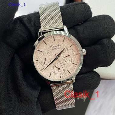 Original 100%!! Jam Alexandre Christie Wanita AC 2B25 AC2A25 Silver Pink
