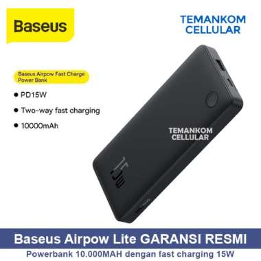Powerbank Baseus Airpow Lite 10000 mah 10.000 Mah Fast Charging RESMI