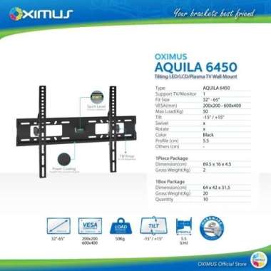 BRACKET TV LED LCD MONITOR 32"- 65" OXIMUS AQUILA 6450 WALL MOUNT TILT