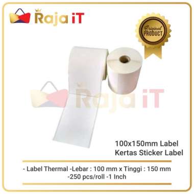 LABEL BARCODE 100x150mm KERTAS STICKER LABEL THERMAL 100 x 150 mm - ISI 250PCS