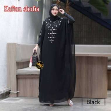 Kaftan Shofia Baju Lebaran Wanita Kaftan Mutiara Baju Kondangan Wanita Kaftan Hitam