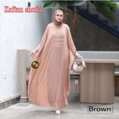 Kaftan Shofia Baju Lebaran Wanita Kaftan Mutiara Baju Kondangan Wanita Kaftan brown