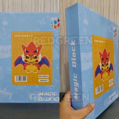 mainan anak figure brick magic block SPITFIRE PIKACHU haicaipin standing pikachu series brick SPITFI