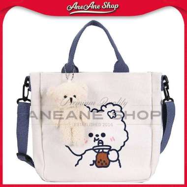 Tas Shoulder Bahan Kanvas Untuk Wanita Motif Lucu Kelinci