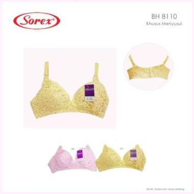 Sorex Busa Tipis Cantik Motif Kait Bh 3 Bunga Menyusui 8110, Ukuran Bra 38/85 Coklat