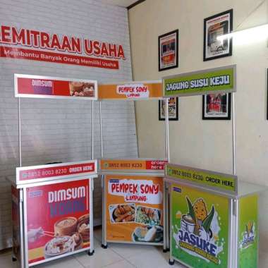 Booth Portable Meja Lipat Rombong Es Teh ukuran 80x50
