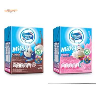 Promo Harga Frisian Flag Susu UHT Milky Zuzhu Zazha Strawberry 115 ml - Blibli