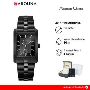 Jam Tangan Pria Alexandre Christie Primo Steel AC 1019 MDBIPBA Black Dial Black Stainless Steel Stra