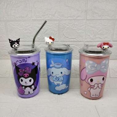 TUMBLER STAINLESS STEEL 1262 KUROMI,CINNAMOROLL, MELODY Kuromi