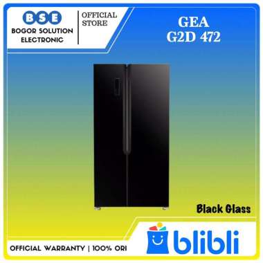 G2D-472 | G2D 472 | G2D472 | KULKAS MURAH SIDE BY SIDE GEA BLACK GLASS