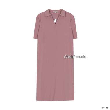 LEENBENKA Clairin Polo Dress Shirt #4136 XL Coklat Muda