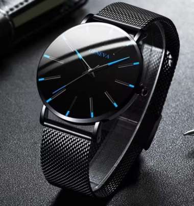Jam Tangan Analog Pria Mall Bussines Clock- JH24 - Black