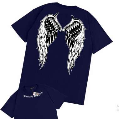KRMK Kaos T Shirt Baju Distro Cowok Cewek Pria Wanita Keren Unisex Katun Combed 24s Angel Wings Moti