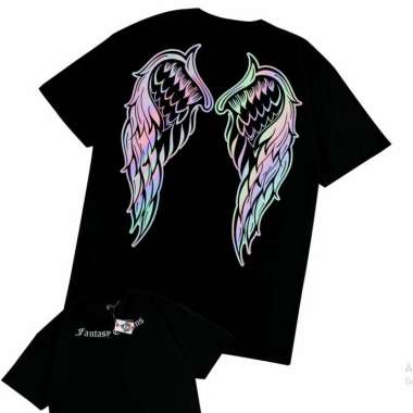 KRMK Kaos T Shirt Baju Distro Cowok Cewek Pria Wanita Keren Unisex Katun Combed 24s Angel Wings Moti