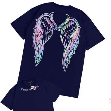 KRMK Kaos T Shirt Baju Distro Cowok Cewek Pria Wanita Keren Unisex Katun Combed 24s Angel Wings Moti