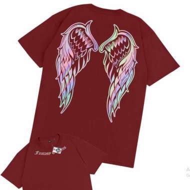 KRMK Kaos T Shirt Baju Distro Cowok Cewek Pria Wanita Keren Unisex Katun Combed 24s Angel Wings Moti