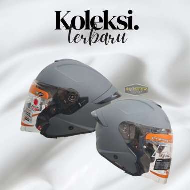 HELM INK TERRA 2 MATT GORILLA GREY DOFF DOUBLE VISOR/ HELM HALF FACE INK ORIGINAL M