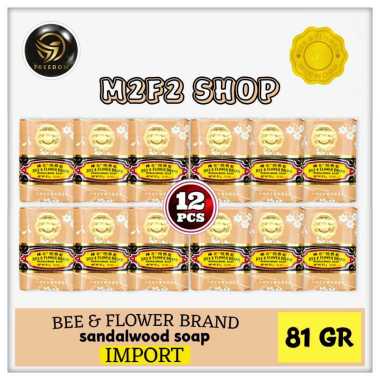 Bee & Flower Brand Sandalwood Soap Bar | Sabun Mandi Bunga & Tawon Aroma Kayu Cendana Batang - 81 gr