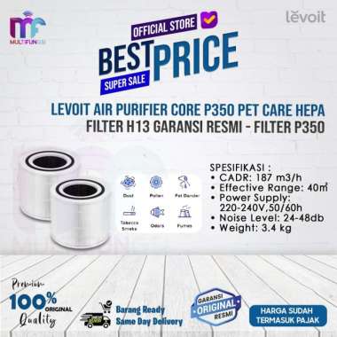Levoit Air Purifier Core P350 Pet Care Hepa Filter H13 Garansi Resmi Filter P350