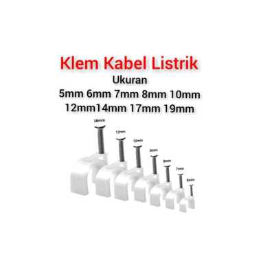 Klem Kabel Listrik Paku Beton Cable Klip Pln 14mm