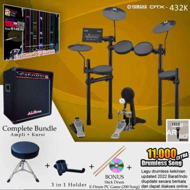 Drum Elektrik Yamaha DTX432 COMPLETE BUNDLE / DTX432K / DTX 432 / 432K - ALS Pro KB-200