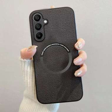 Softcase Samsung A15 4G / A15 5G Luxury Magsafe Leather Magnetic Samsung A15 5G Hitam