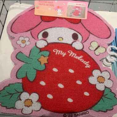 KESET BIHUN MY MELODY STRAWBERRY MINISO FLOOR MAT SANRIO KAWAII CUTE IMUT LUCU CANTIK