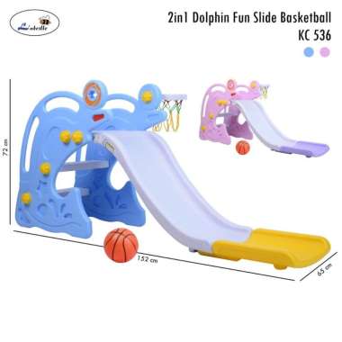 Labeille KC 536 2in1 Dolphin Fun Slide Basketball Pink